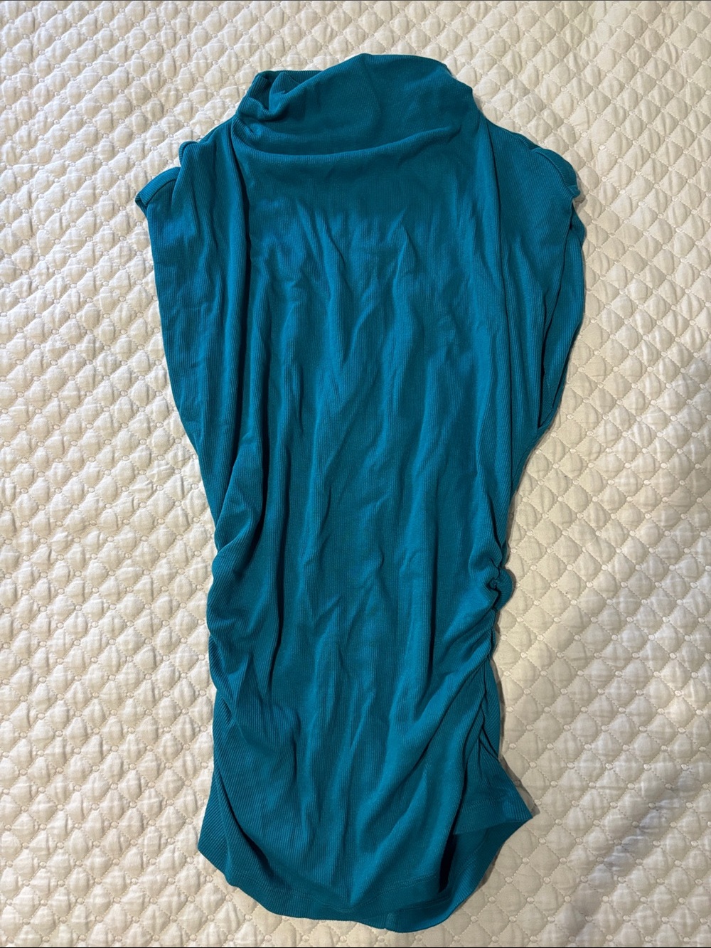 Teal Sleeveless Draped Dress